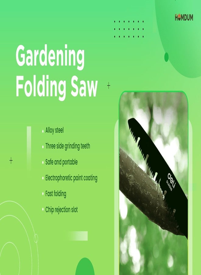 Homdum 7 Inch Foldable Garden Saw Hand Pruning Saw Hand-Powered With Safety Belt Cover For Gardening Camping And Tree Branch Wood Cutting Saw 200 Mm Foldable Pruner Cutter - Image 3